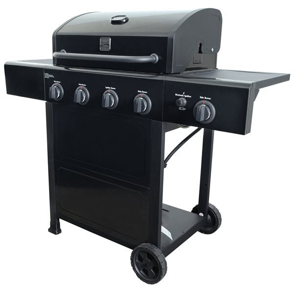 Kenmore Black 4-Burner 53,000 BTU Liquid Propane Gas Grill BBQ with 1 Side Burner- Stainless Steel - Relaxacare