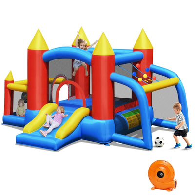 Kid Inflatable Slide Jumping Castle Bounce House with 740w Blower - Relaxacare