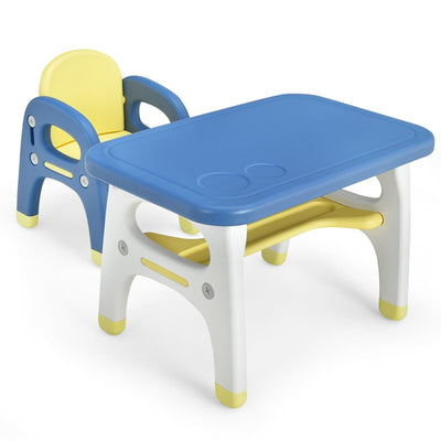 Kids Activity Table and Chair Set with Montessori Toys for Preschool and Kindergarten-Blue - Relaxacare