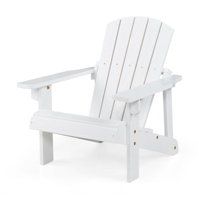 Kid's Adirondack Chair with High Backrest and Arm Rest-White - Relaxacare