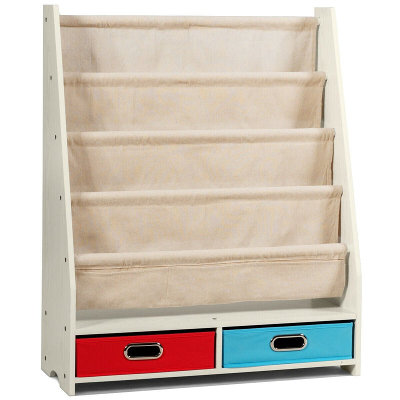 Kids Book and Toys Organizer Shelves-Beige - Relaxacare
