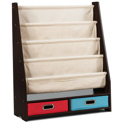 Kids Book and Toys Organizer Shelves-Brown - Relaxacare