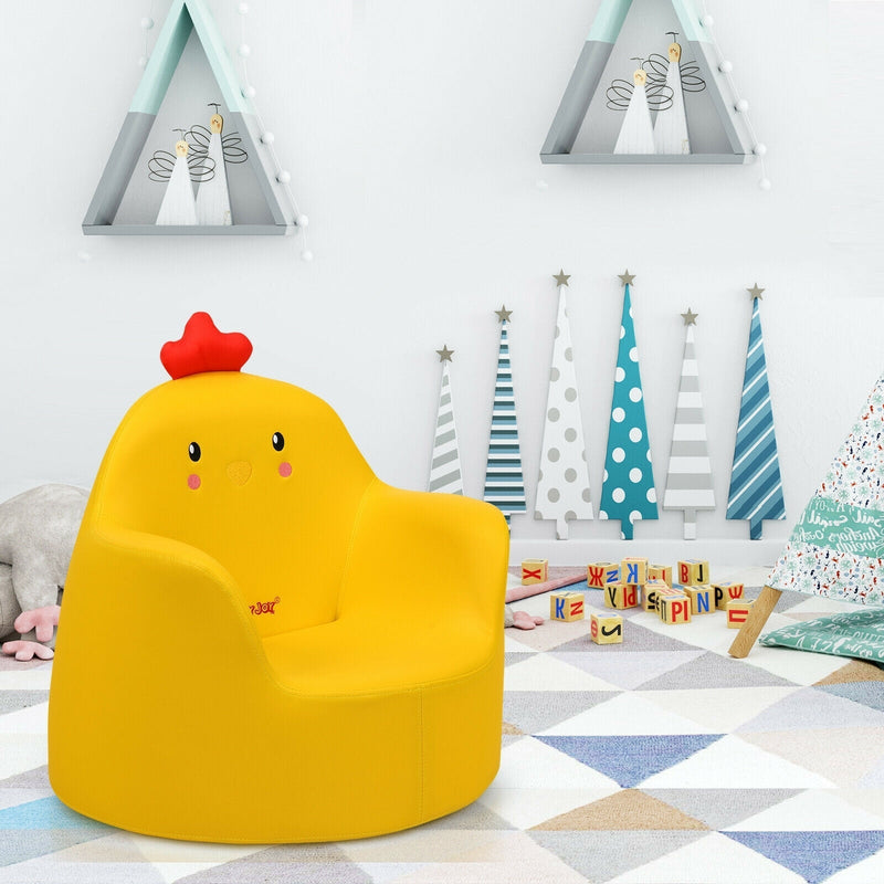 Kids Cartoon Sofa Seat Toddler Children Armchair Couch-Yellow - Relaxacare