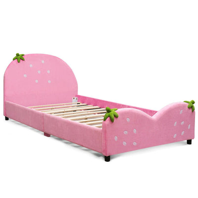 Kids Children Upholstered Berry Pattern Toddler Bed - Relaxacare