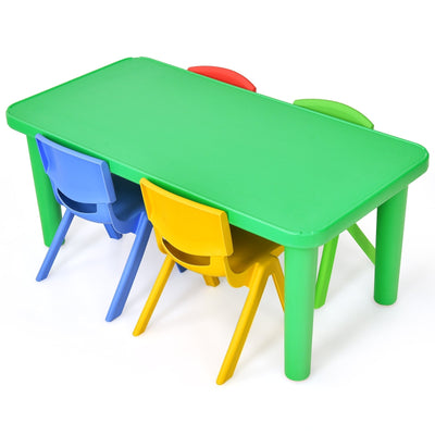 Kids Colorful Plastic Table and 4 Chairs Set - Relaxacare