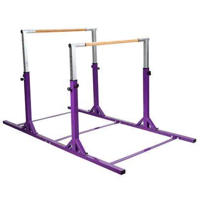 Kids Double Horizontal Bars Gymnastic Training Parallel Bars Adjustable-Purple - Relaxacare