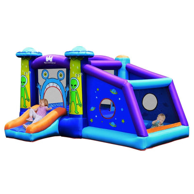 Kids Inflatable Bounce House Aliens Jumping Castle Without Blower - Relaxacare