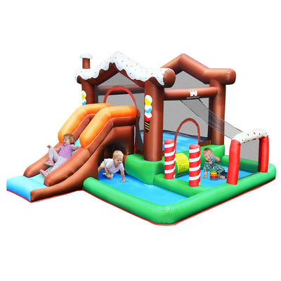 Kids Inflatable Bounce House Jumping Castle Slide Climber Bouncer Without Blower - Relaxacare