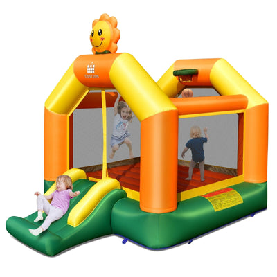 Kids Inflatable Bounce Jumping Castle House with Slide without Blower - Relaxacare