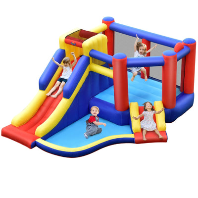 Kids Inflatable Bouncy Castle with Double Slides without Air Blower - Relaxacare