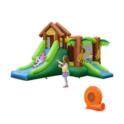 Kids Inflatable Jungle Bounce House Castle with 750W Blower - Relaxacare