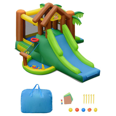 Kids Inflatable Jungle Bounce House Castle with Blower - Relaxacare