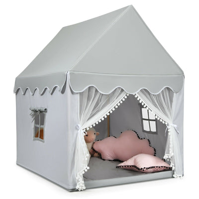 Kids Large Play Castle Fairy Tent with Mat-Gray - Relaxacare