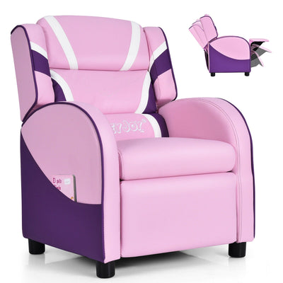 Kids Leather Recliner Chair with Side Pockets - Relaxacare
