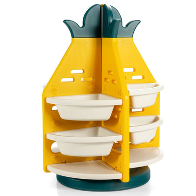 Kids Toy Storage Organizer with 360° Revolving Pineapple Shelf - Relaxacare