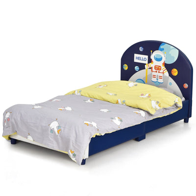 Kids Upholstered Platform Bed with Headboard and Footboard - Relaxacare