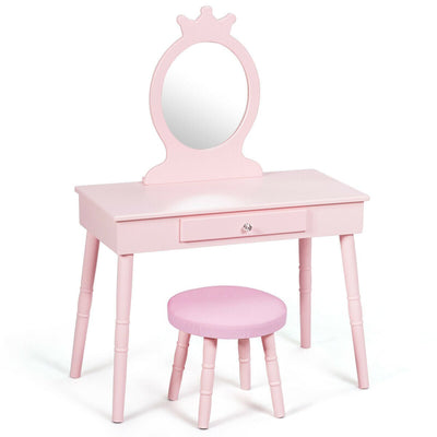 Kids Vanity Makeup Table and Chair Set Make Up Stool - Relaxacare