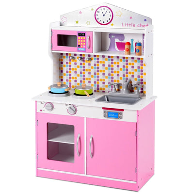 Kid's Wooden Pretend Cooking Play Kitchen Set - Relaxacare