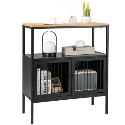Kitchen Buffet Cabinet with 2 Doors and Open Shelf - Relaxacare