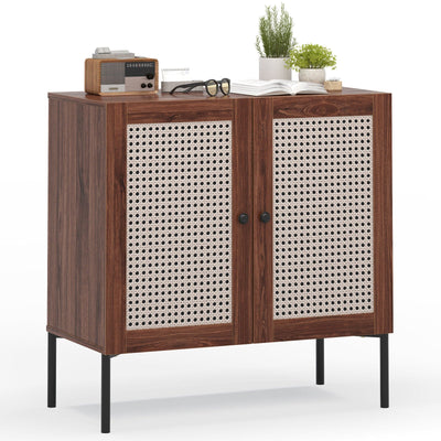 Kitchen Sideboard with 2 Rattan Doors and Adjustable Shelf - Relaxacare