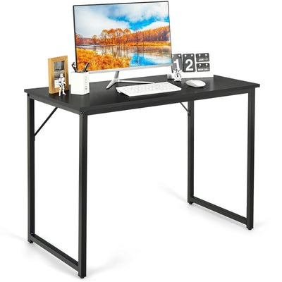 L Shaped Computer Desk and Writing Workstation for Home and Office-Black - Relaxacare