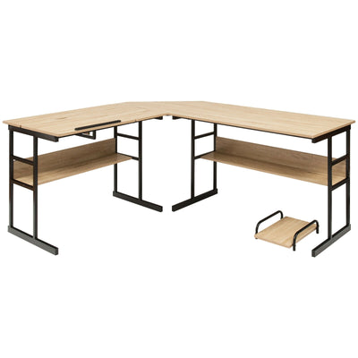 L-Shaped Computer Desk with Tiltable Tabletop - Relaxacare