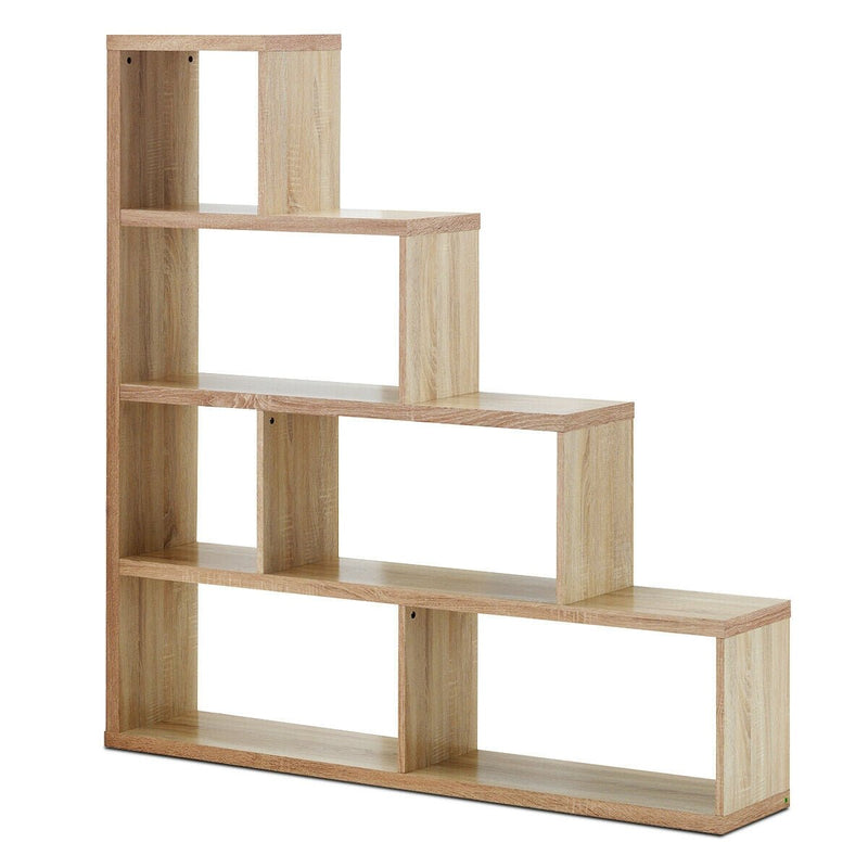 L Shaped Freestanding Ladder Corner Bookshelf with 6 Cubes - Relaxacare