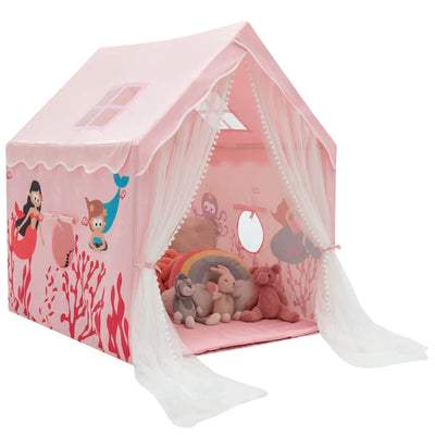 Large Kids Play Tent with Removable Cotton Mat-Pink - Relaxacare