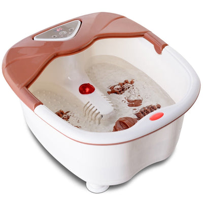 LCD Display Temperature Control Foot Spa Bath Massager-Brown - Relaxacare