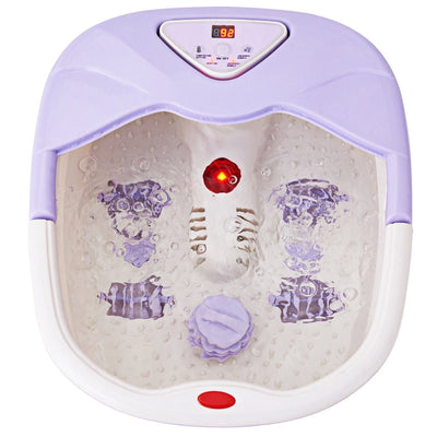 LCD Display Temperature Control Foot Spa Bath Massager-Purple - Relaxacare