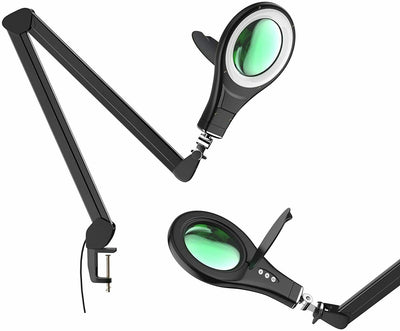 LED Magnifying Glass Desk Lamp with Swivel Arm - Relaxacare