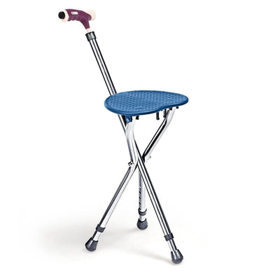 Lightweight Adjustable Folding Cane Seat with Light-Blue - Relaxacare