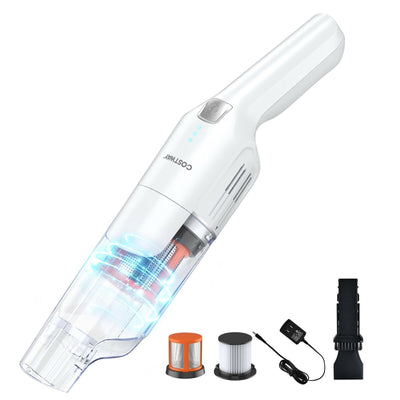 Lightweight Handheld Vacuum Cleaner Cordless Battery Powered Vacuum-White - Relaxacare