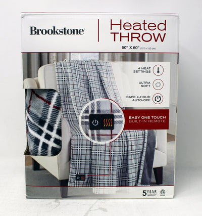 Limited Time Only-Brookstone Luxurious Electric Heated Throw 4-Heat Settings Easy One Touch Built-in Remote - Relaxacare