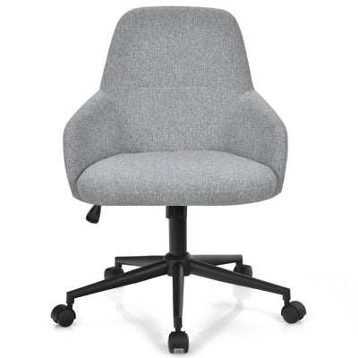 Linen Accent Adjustable Rolling Swivel Home Office Chair with Armrest-Gray - Relaxacare