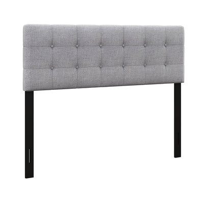 Linen Upholstered Headboard with Solid Rubber Wood Legs - Relaxacare