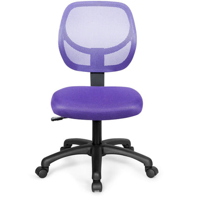 Low-back Computer Task Office Desk Chair with Swivel Casters-Purple - Relaxacare