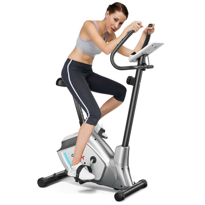 Magnetic Exercise Bike Upright Cycling Bike with LCD Monitor and Pulse Sensor - Relaxacare