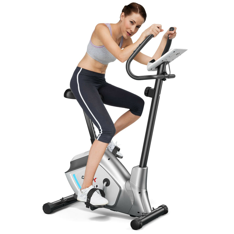 Magnetic Exercise Bike Upright Cycling Bike with LCD Monitor and Pulse Sensor - Relaxacare