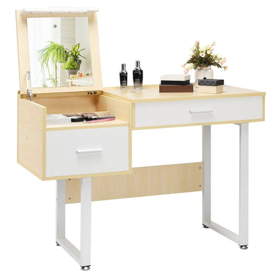 Makeup Table Writing Desk with Flip Top Mirror - Relaxacare
