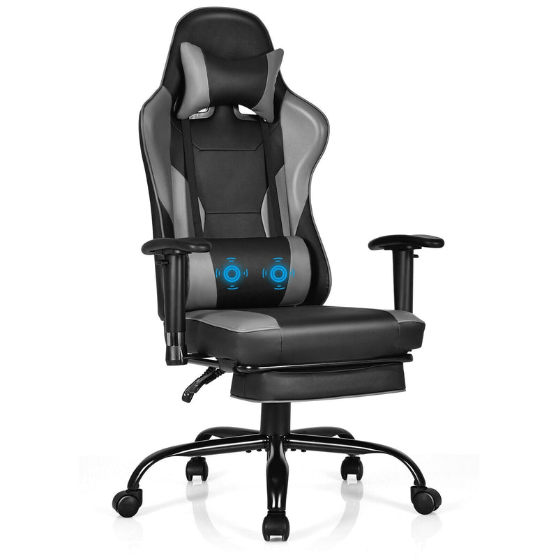 Massage Gaming Chair Recliner with Footrest and Adjustable Armrests for Home and Office - Relaxacare