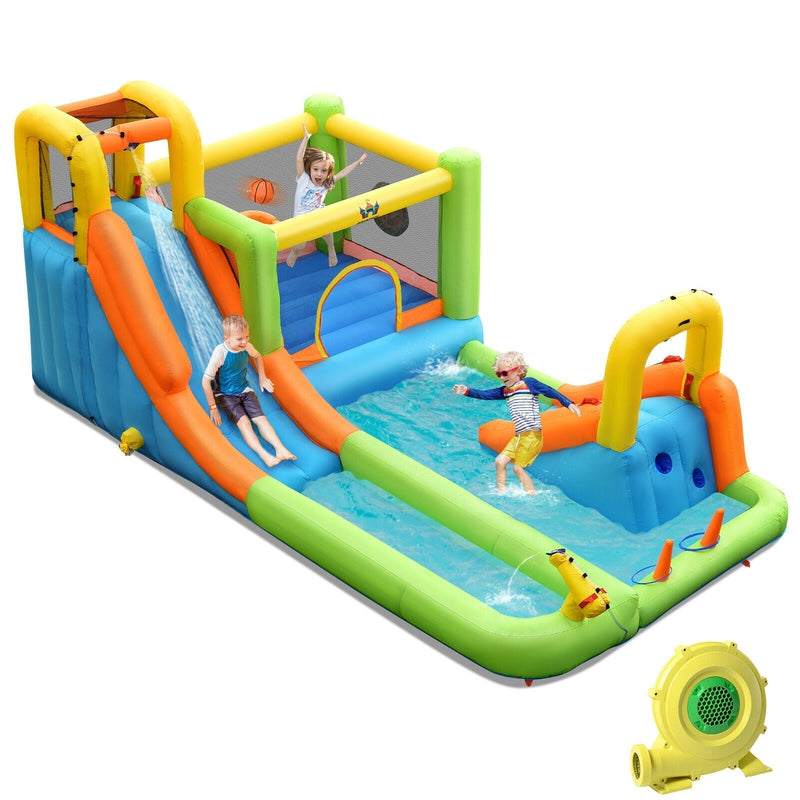 Massive Sale-Premium 7 In 1 Jumping Bouncer Castle with 735W Blower for Backyard - Relaxacare