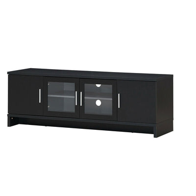 Media Entertainment TV Stand for TVs up to 70 Inch with Adjustable Shelf-Black - Relaxacare