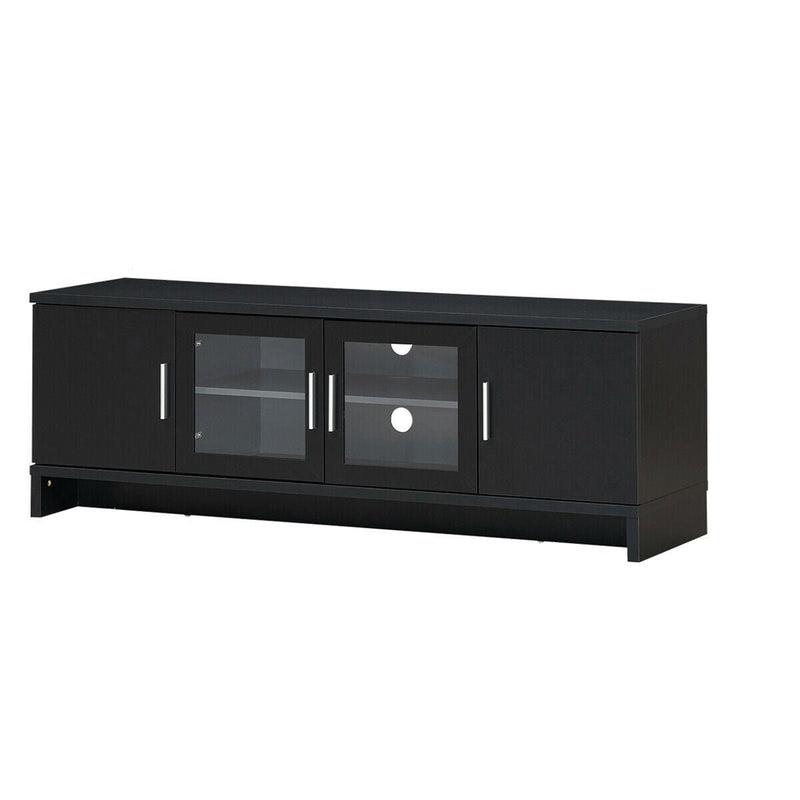 Media Entertainment TV Stand for TVs up to 70 Inch with Adjustable Shelf-Black - Relaxacare