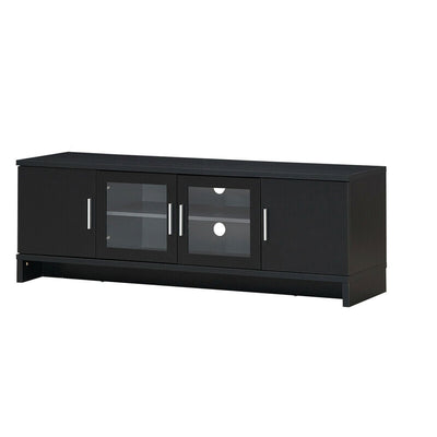 Media Entertainment TV Stand for TVs up to 70 Inches with Adjustable Shelf-Black - Relaxacare
