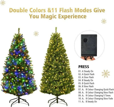 Mega Sale-4' Pre-Lit LED Color-Changing Cashmere Christmas Tree-Green, 98 branch tips, 70 lights - Relaxacare