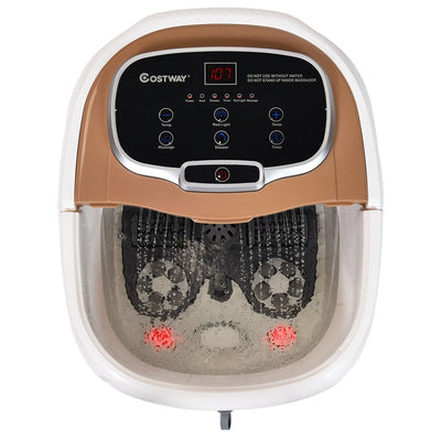 Mega Sale-Portable All-In-One Heated Foot Bubble Spa Bath Motorized Massager-Coffee - Relaxacare
