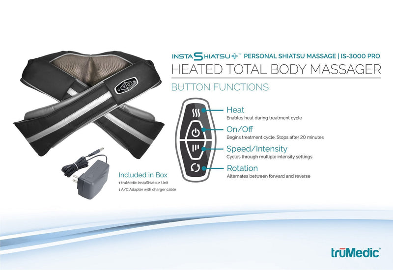 The TruMedic InstaShiatsu+ Neck & Back Massager with Heat: Perfect for Dad