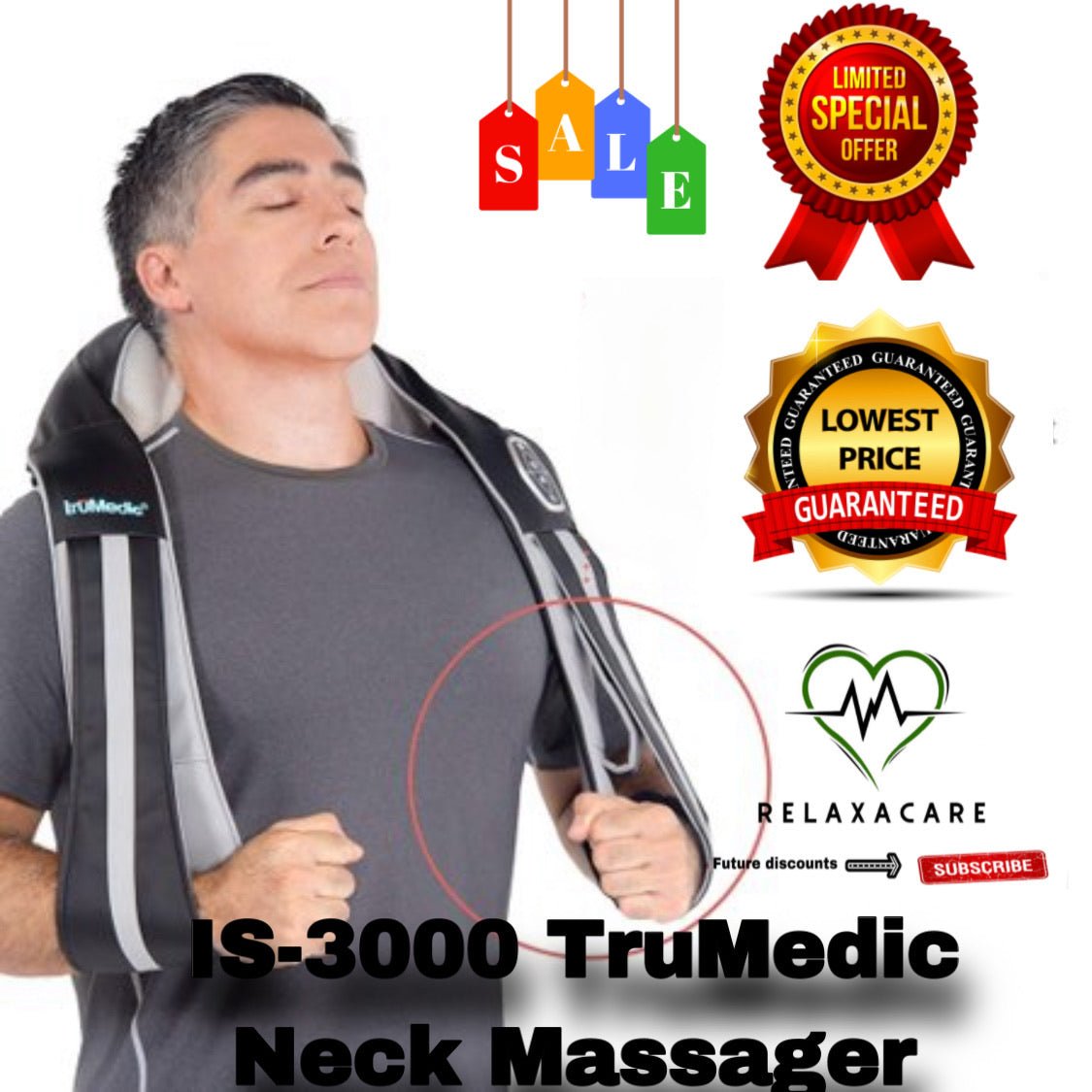 Boxing Day Sale-TruMedic is-3000 PRO Neck Massager with heat