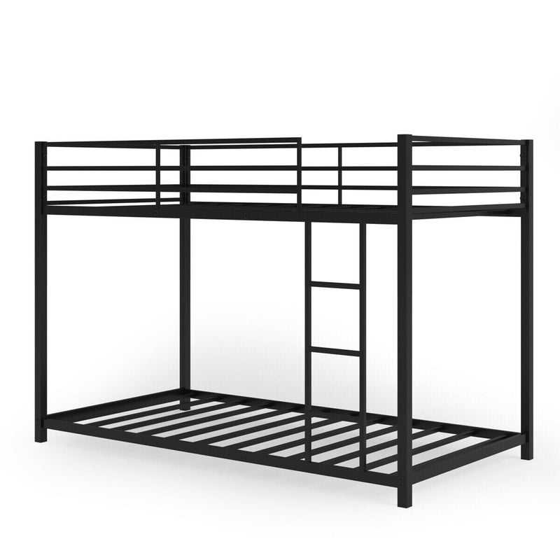 Metal Bunk Bed Twin Over Classic Bunk Bed Frame-Black - Relaxacare